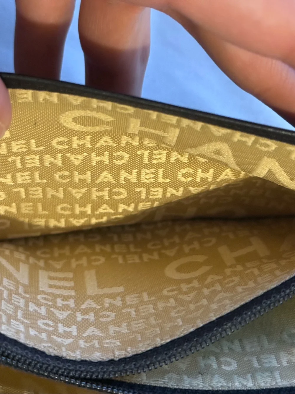 AUTHENTIC Y2K VINTAGE Chanel Beige Quilted Lambskin Crossword long wallet